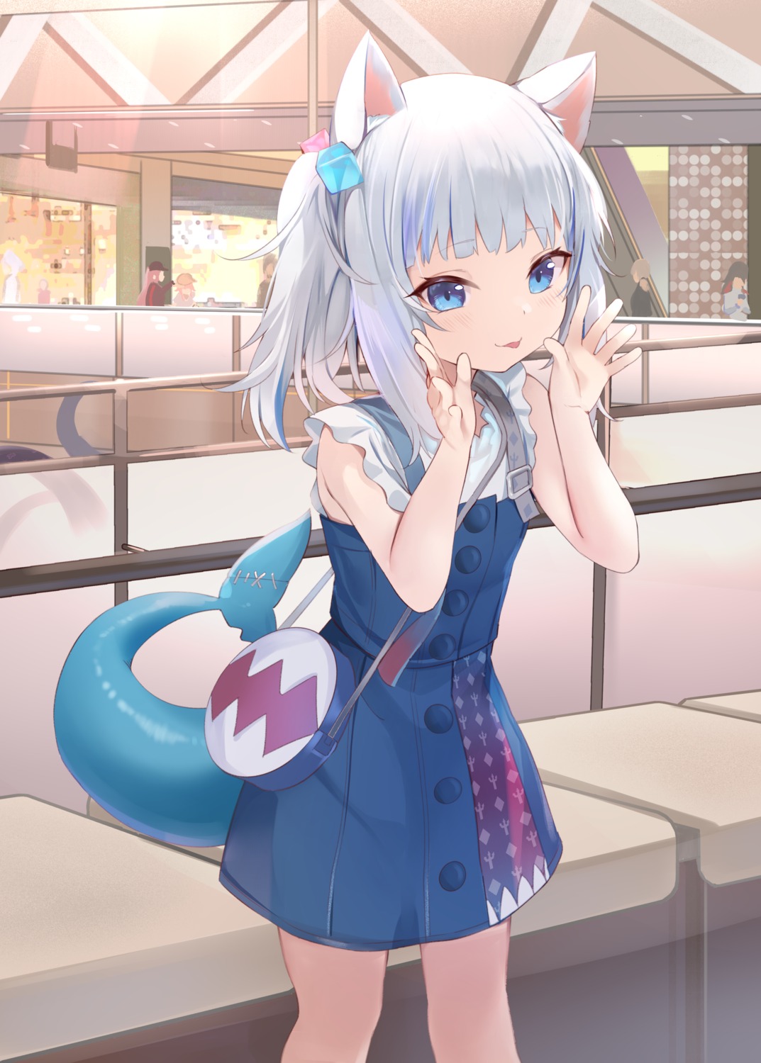 animal_ears gawr_gura hololive hololive_english kananote nekomimi tail