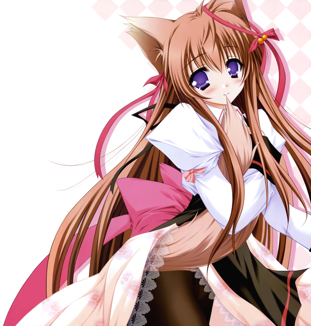 animal_ears kitsune lump_of_sugar mito_mashiro moekibara_fumitake pantsu pantyhose seifuku skirt_lift tail tayutama