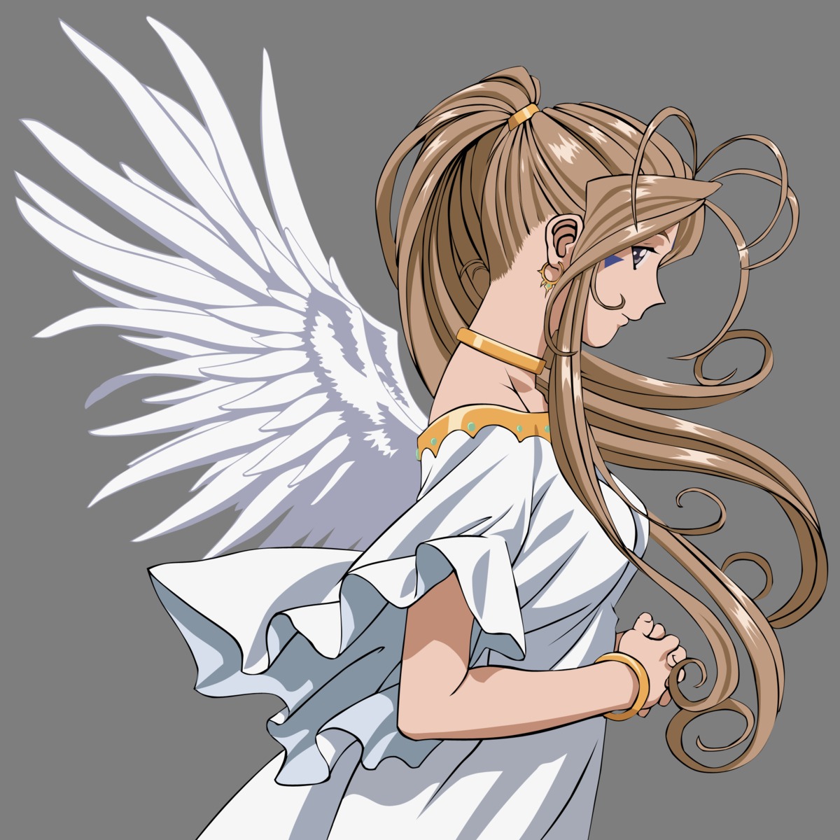 ah_my_goddess belldandy transparent_png vector_trace wings