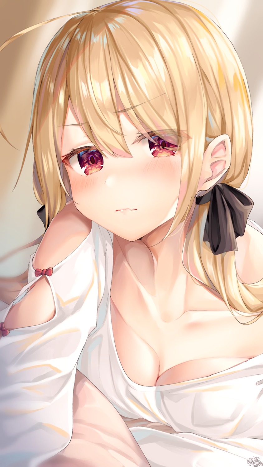 cleavage kinpatsu-chan_(ramchi) no_bra ramchi