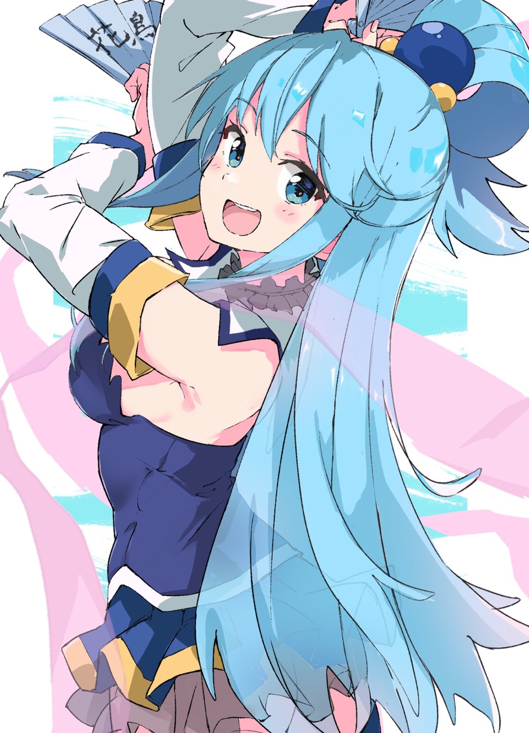 aqua_(kono_subarashii_sekai_ni_shukufuku_wo!) ass kono_subarashii_sekai_ni_shukufuku_wo! nopan rauto see_through skirt_lift