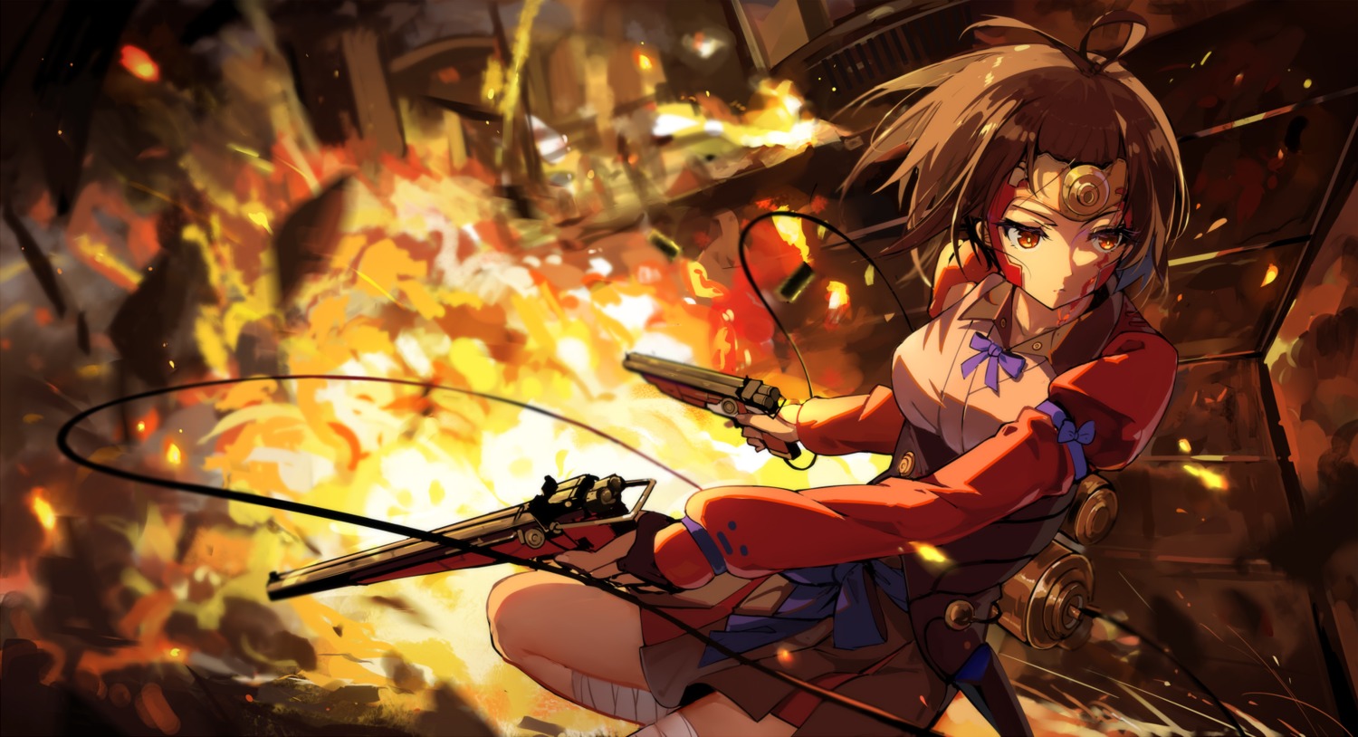 baisi_shaonian bandages blood gun koutetsujou_no_kabaneri mumei