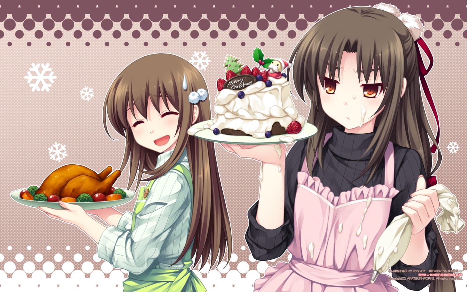 akatsuki-works christmas rui_wa_tomo_wo_yobu saeki_hokuto trap wakutsu_maya wakutsu_tomo wallpaper