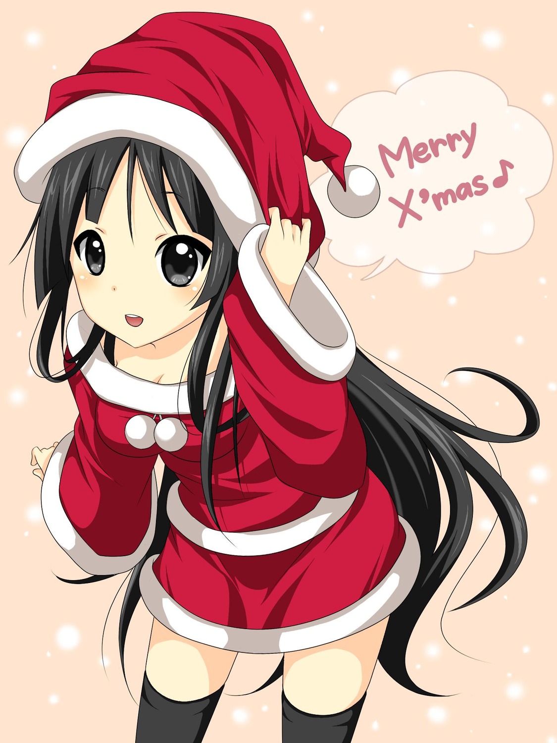 akiyama_mio christmas k-on! remon17717 thighhighs