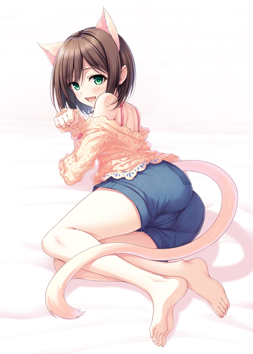 animal_ears ass feet hasumi_(hasubatake39) maekawa_miku nekomimi tail the_idolm@ster the_idolm@ster_cinderella_girls