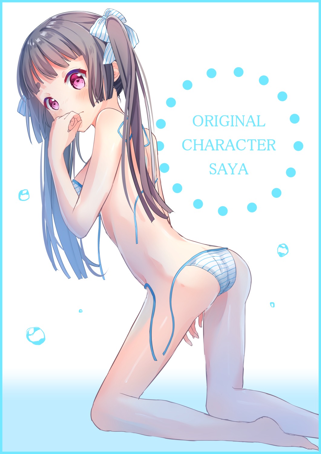 ass bikini saya_(torokeru_none) swimsuits torokeru_none wardrobe_malfunction