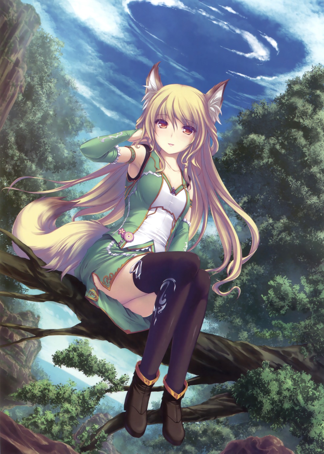 animal_ears heels tail tenmaso thighhighs