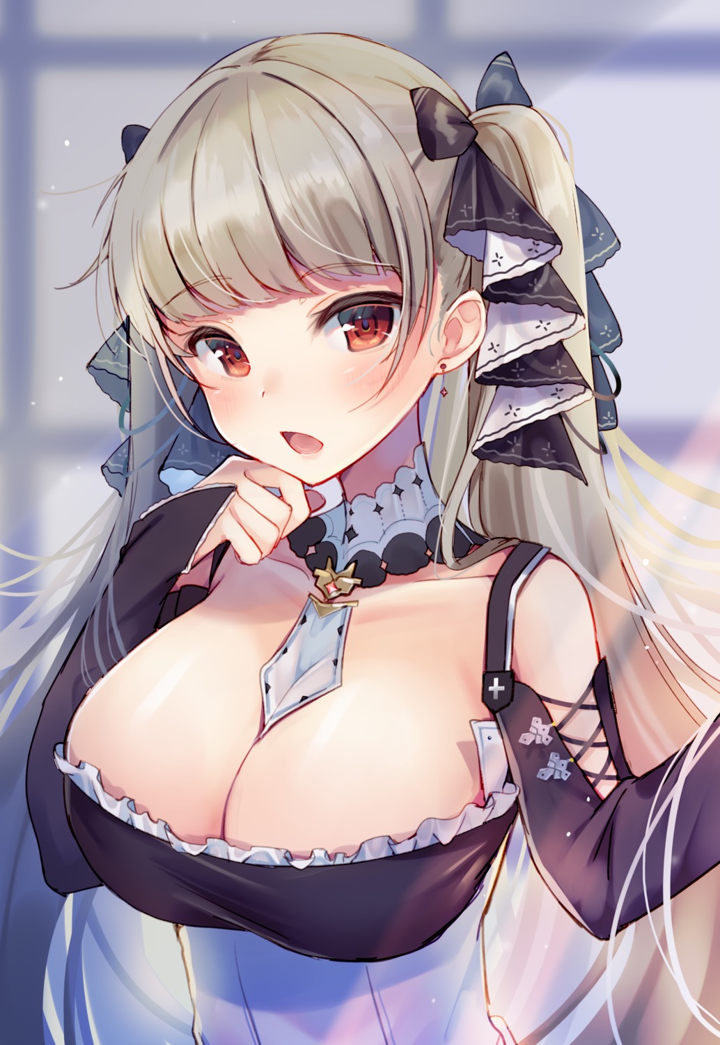 azur_lane cleavage formidable_(azur_lane) gothic_lolita lolita_fashion momoirone no_bra