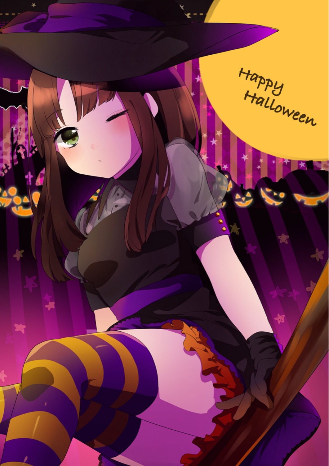 halloween shinotarou_(nagunaguex) thighhighs tokimeki_memorial_girl's_side witch