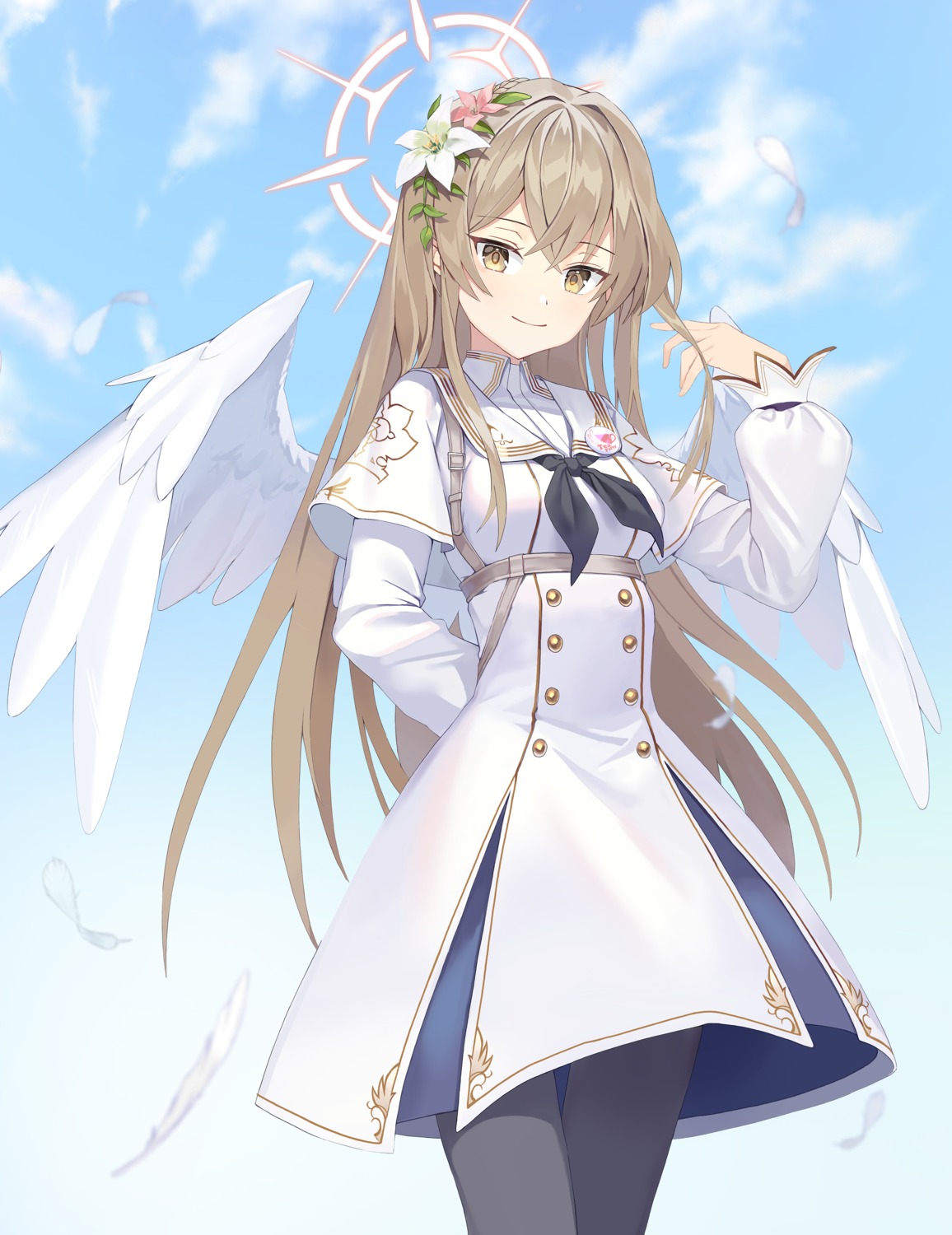 angel blue_archive kirifuji_nagisa pantyhose posom seifuku wings