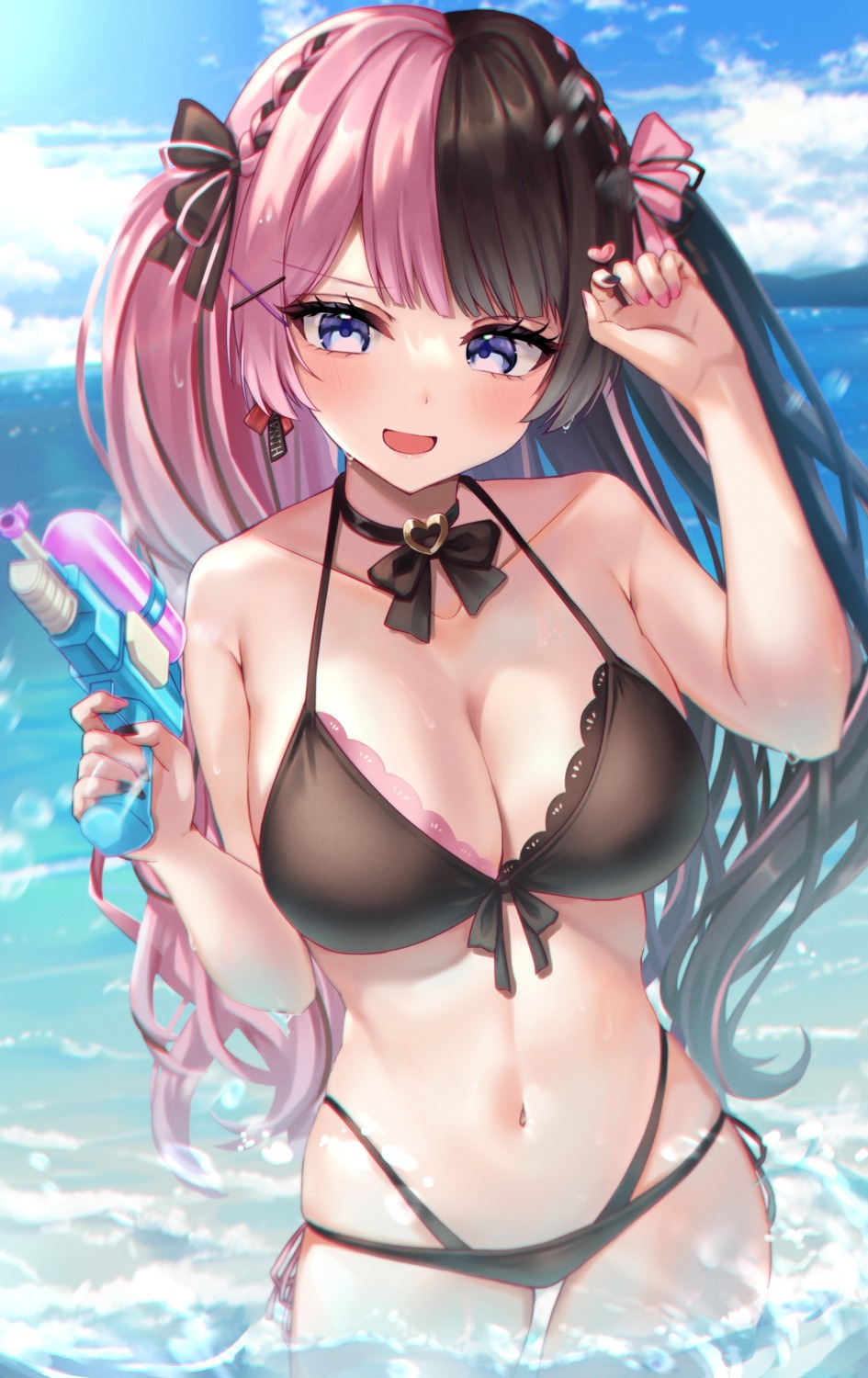 bikini gun iris_black_games reityana swimsuits tachibana_hinano vspo! wet