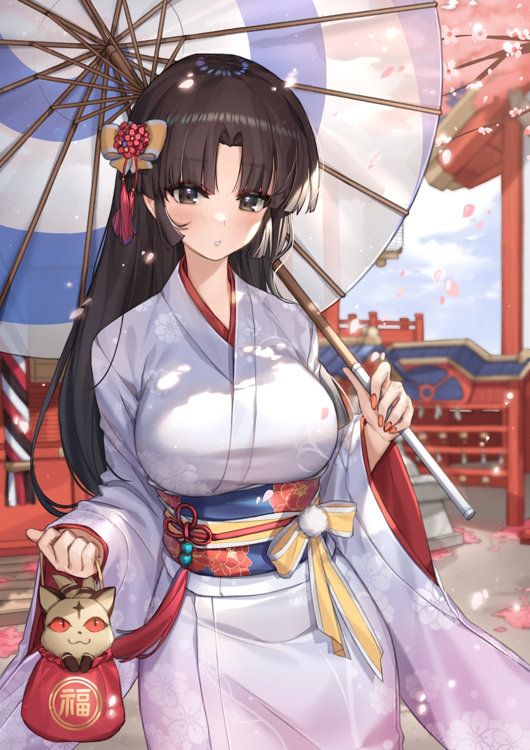 inuyasha kimono piyo_(pixiv_2308057) sango umbrella