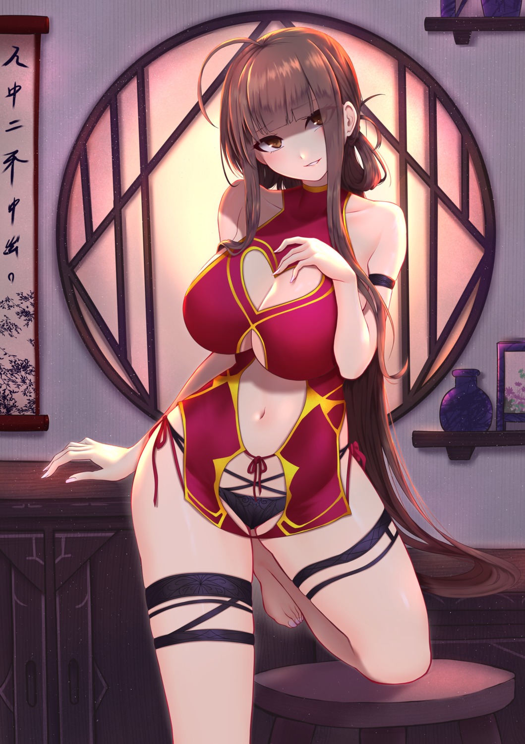 chinadress cleavage dsr-50_(girls_frontline) garter girls_frontline pantsu popoman