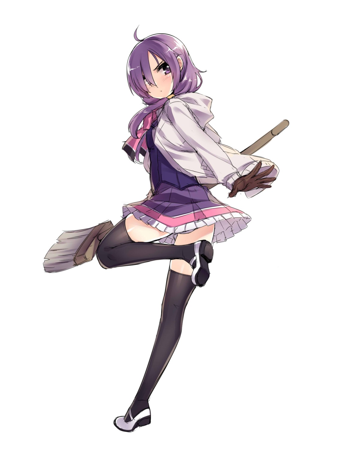 aisha_(elsword) elsword kuronell pantsu seifuku thighhighs