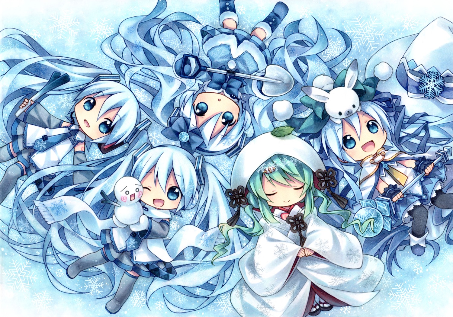 chibi hatsune_miku kagami_leo vocaloid yuki_miku