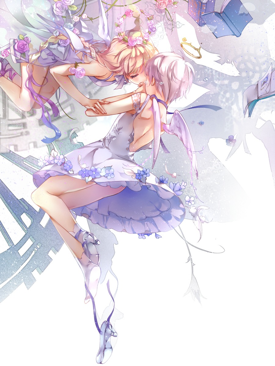 angel dress tukino_(panna) wings yuri