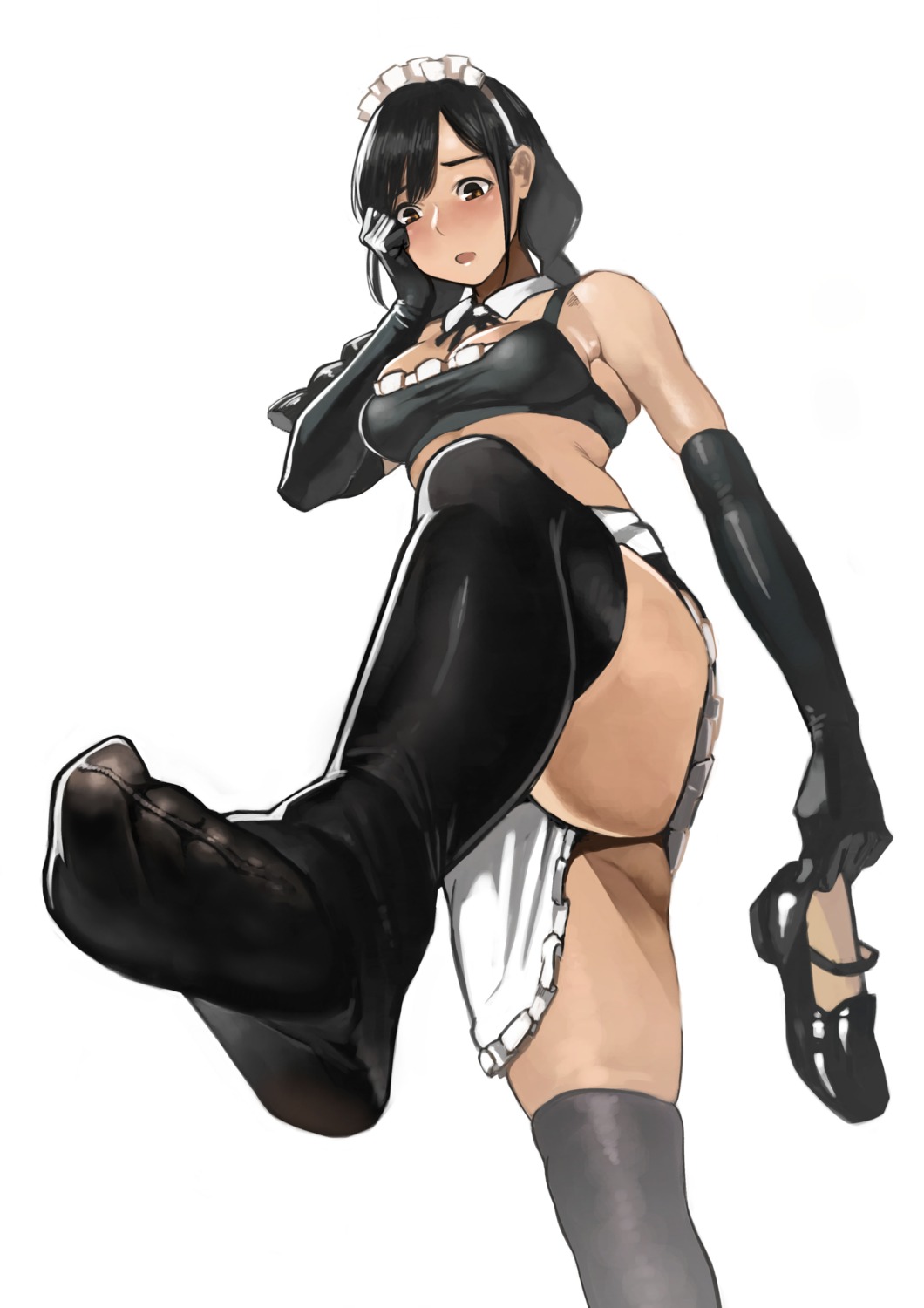 cleavage feet maid thighhighs yom