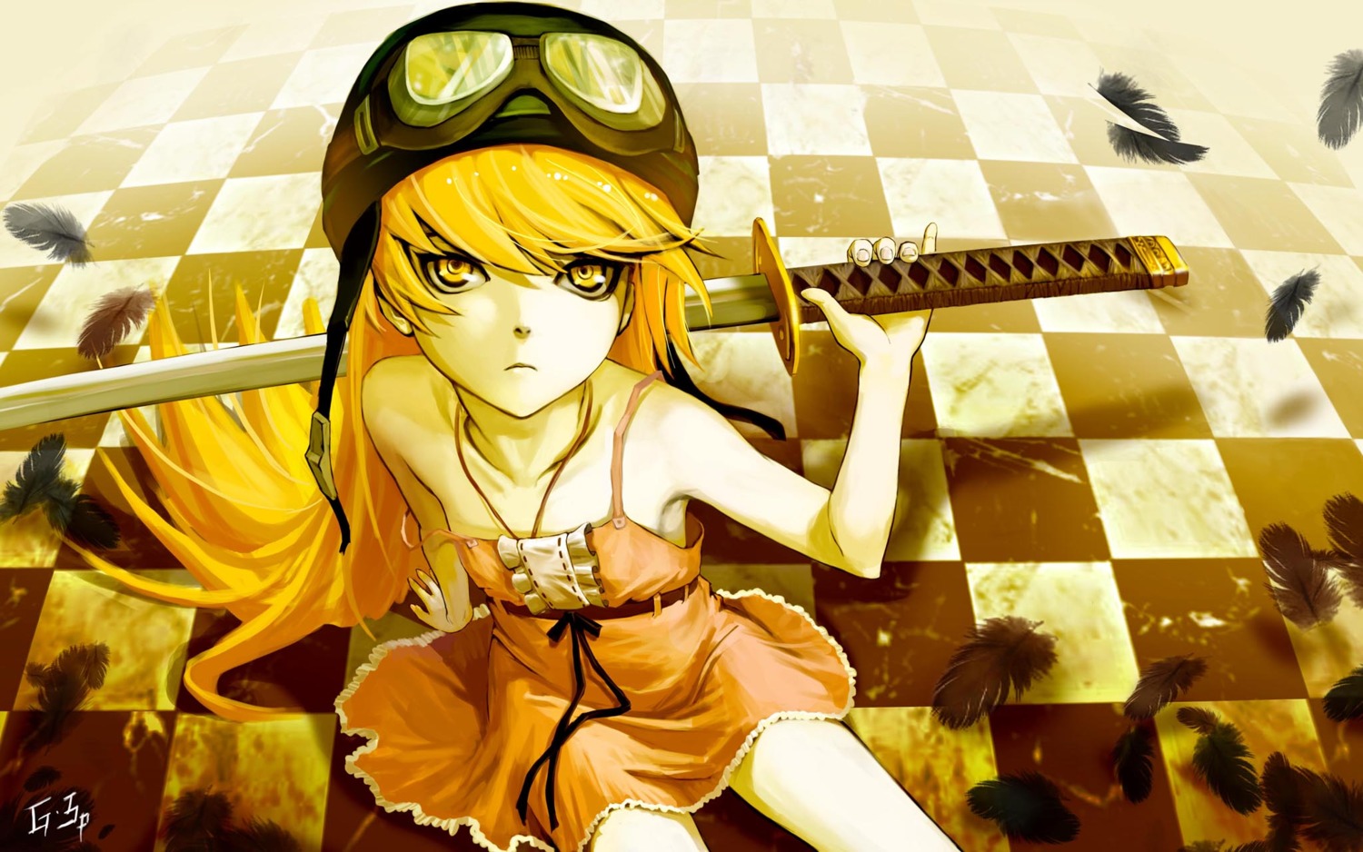 bakemonogatari g_scream monogatari_(series) oshino_shinobu sword