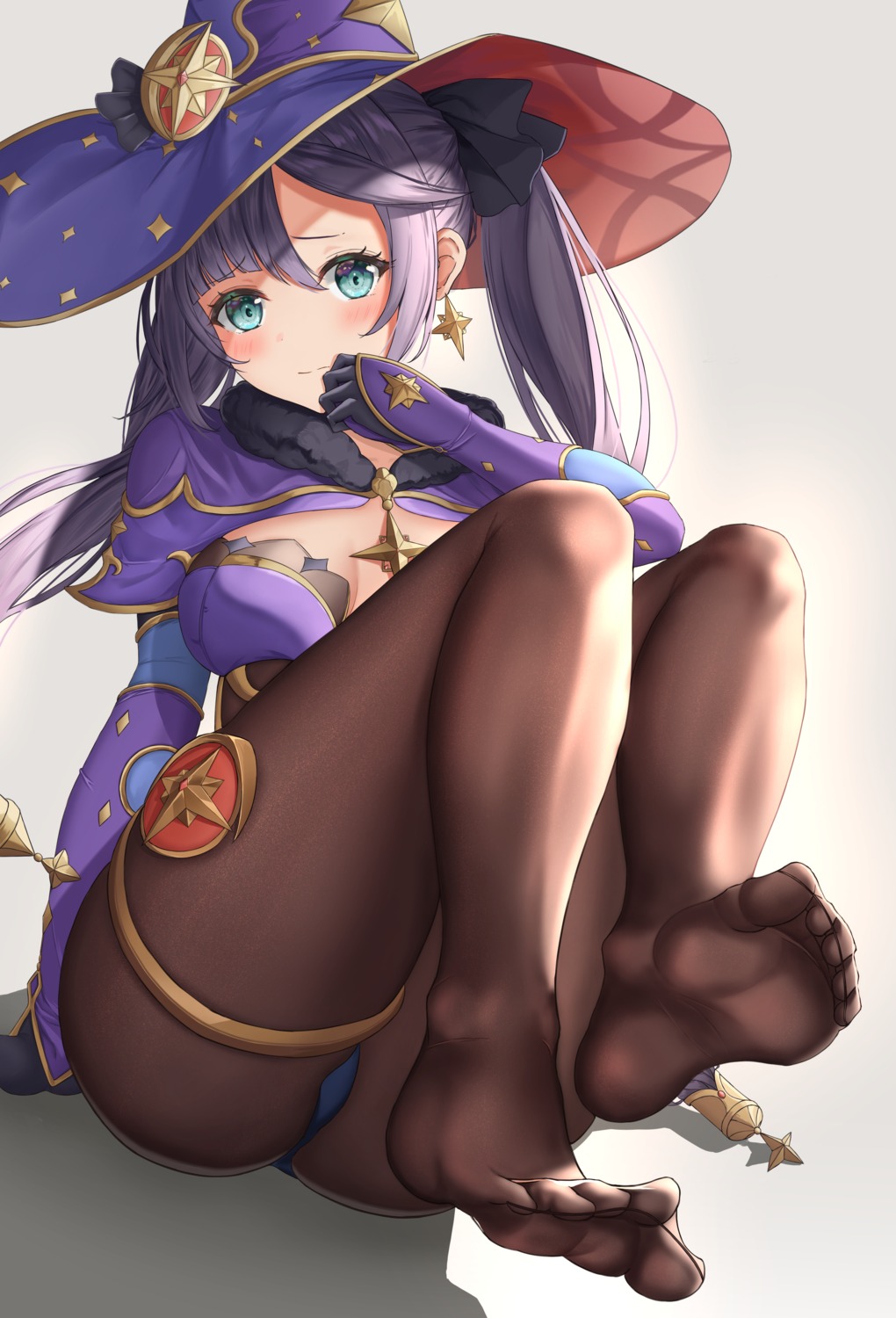 feet garter genshin_impact leotard mona_megistus no_bra pantyhose pla0658 witch