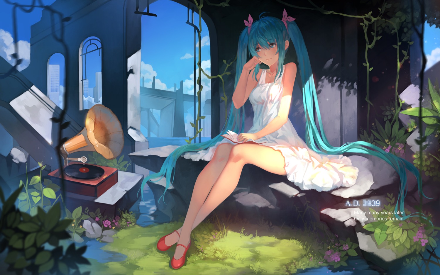 dress hatsune_miku summer_dress vocaloid yykuaixian