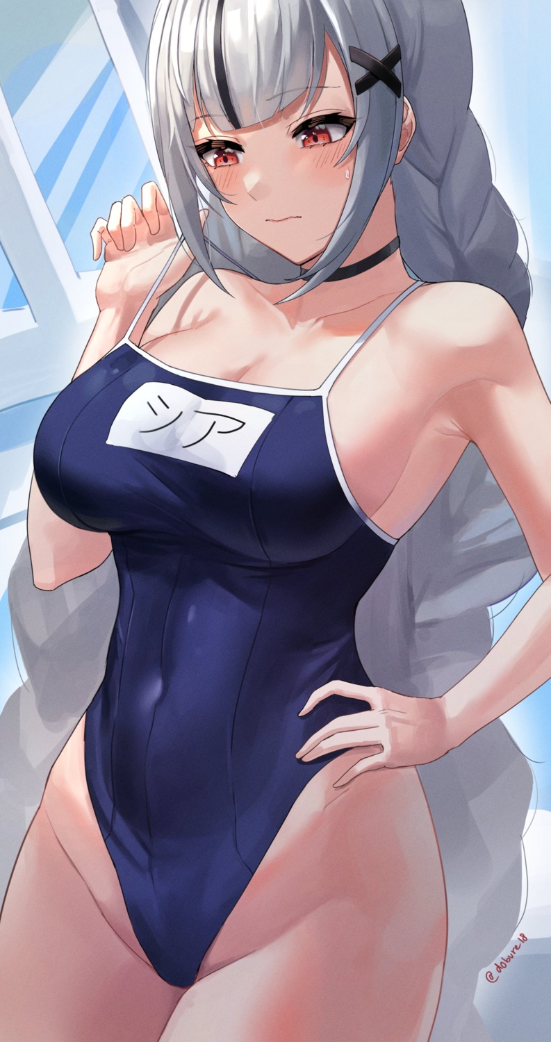 dobure18 nijisanji nijisanji_id school_swimsuit swimsuits undressing xia_ekavira