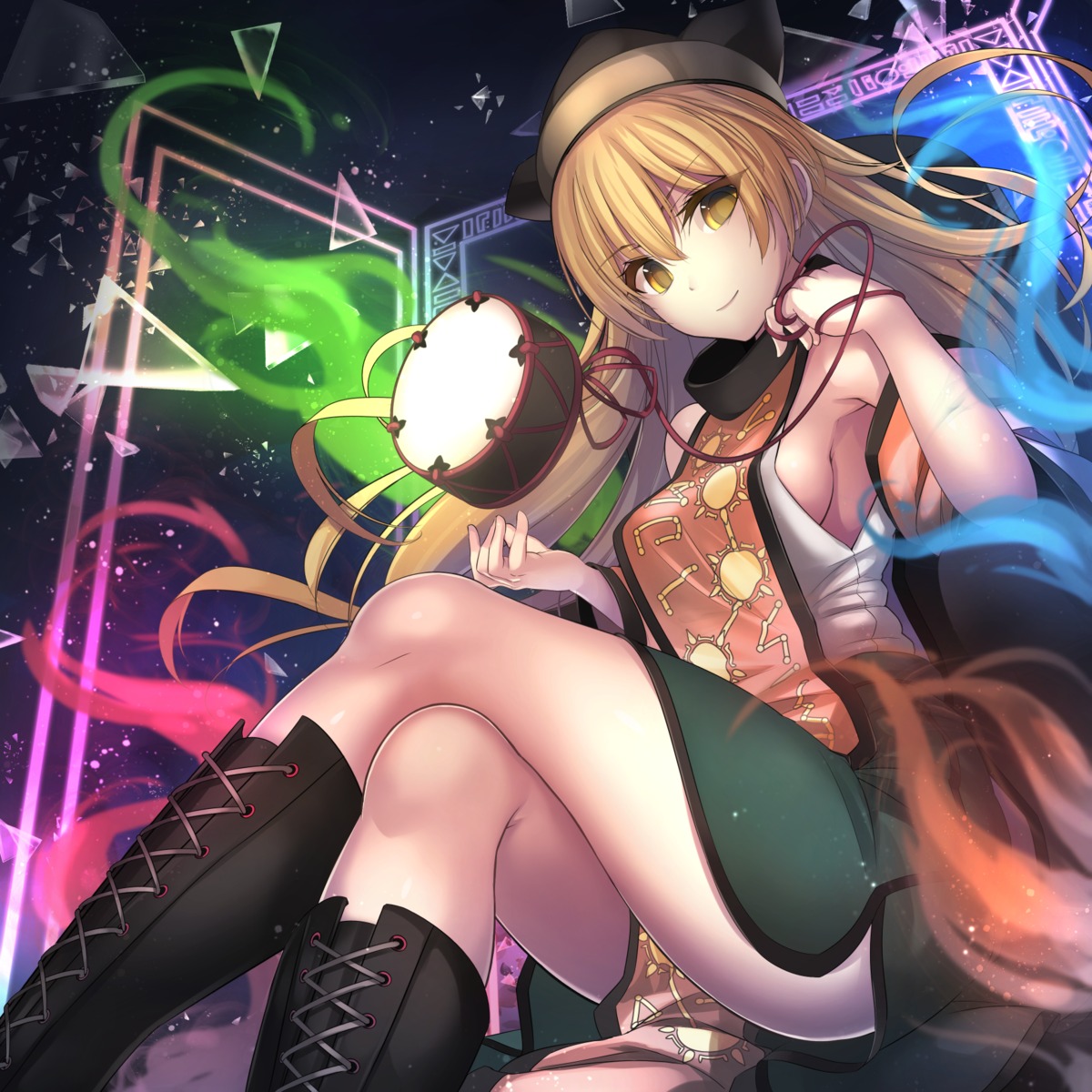 janne_cherry matara_okina no_bra skirt_lift touhou