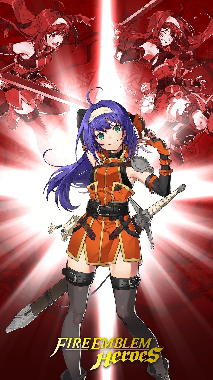 armor dress fire_emblem fire_emblem:_akatsuki_no_megami garter nintendo sword thighhighs torn_clothes wayu yoneyama_mai