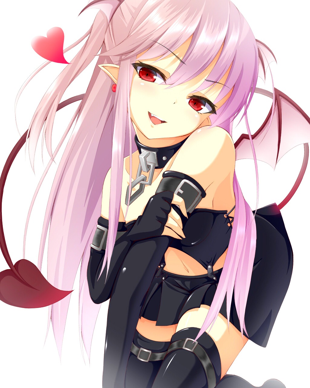 devil kinta_(distortion) tail thighhighs wings