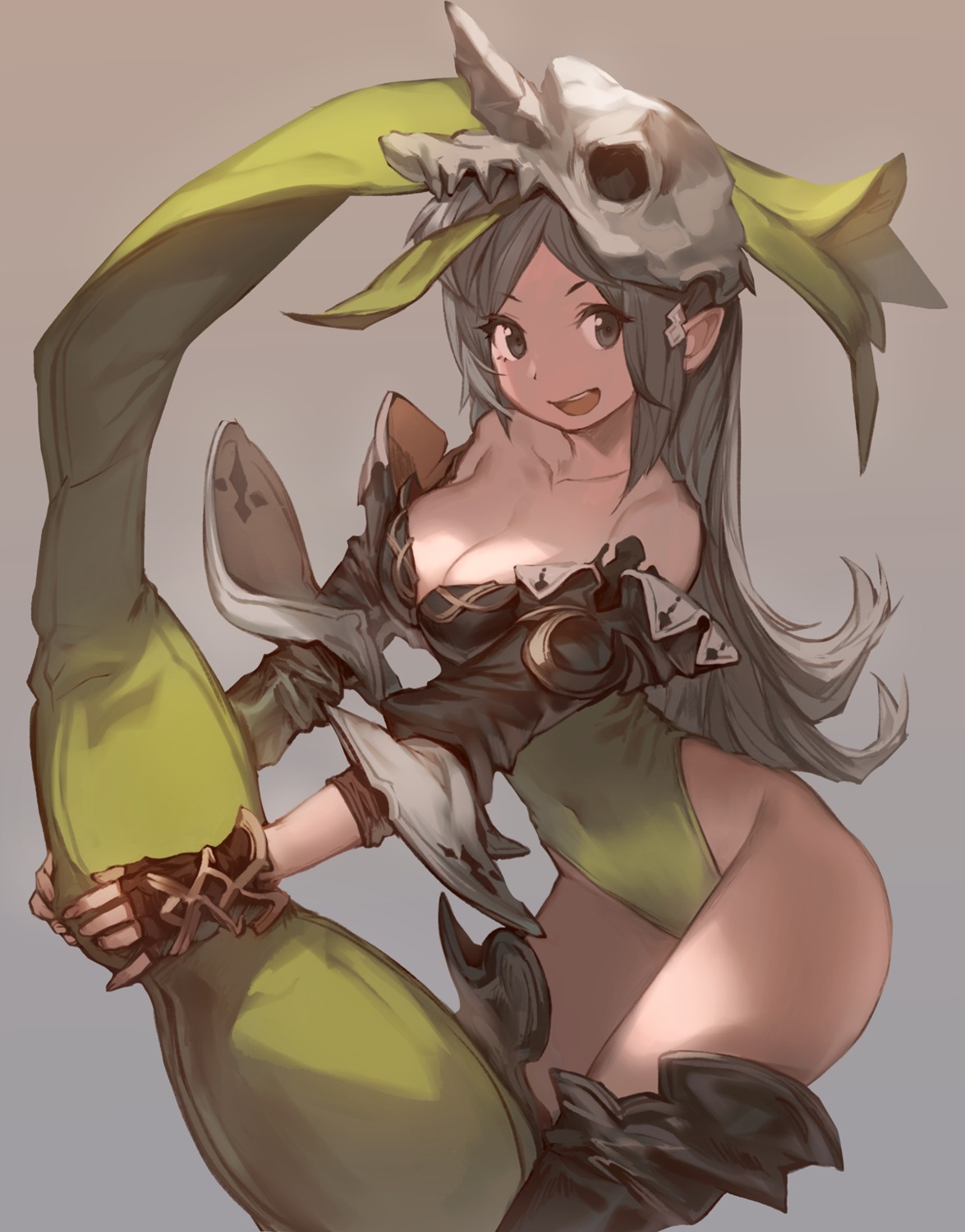 cleavage lee_hyeseung leotard no_bra nopan pointy_ears thighhighs