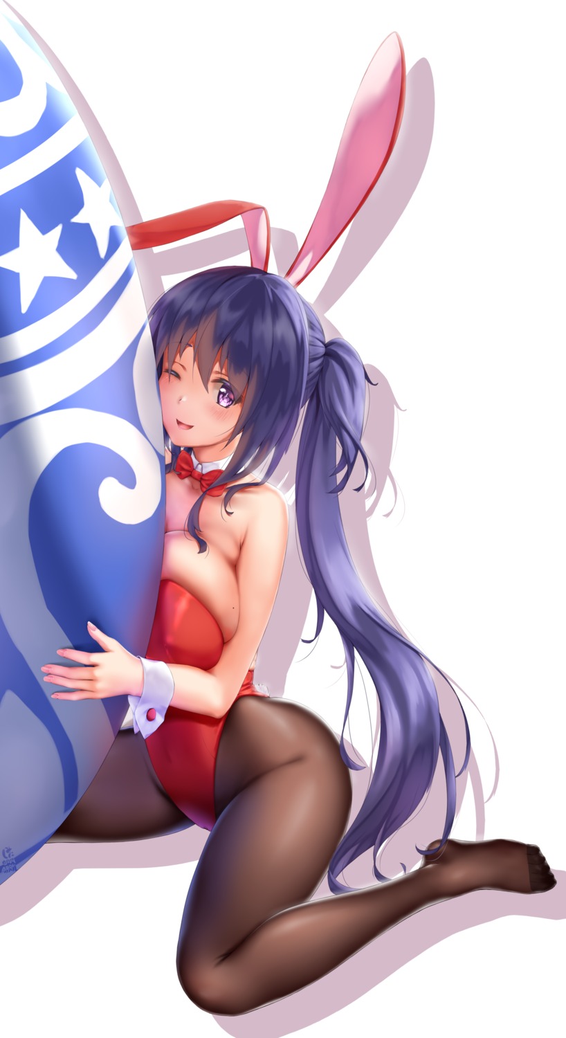 animal_ears bunny_ears bunny_girl erect_nipples etsunami_kumita pantyhose tail