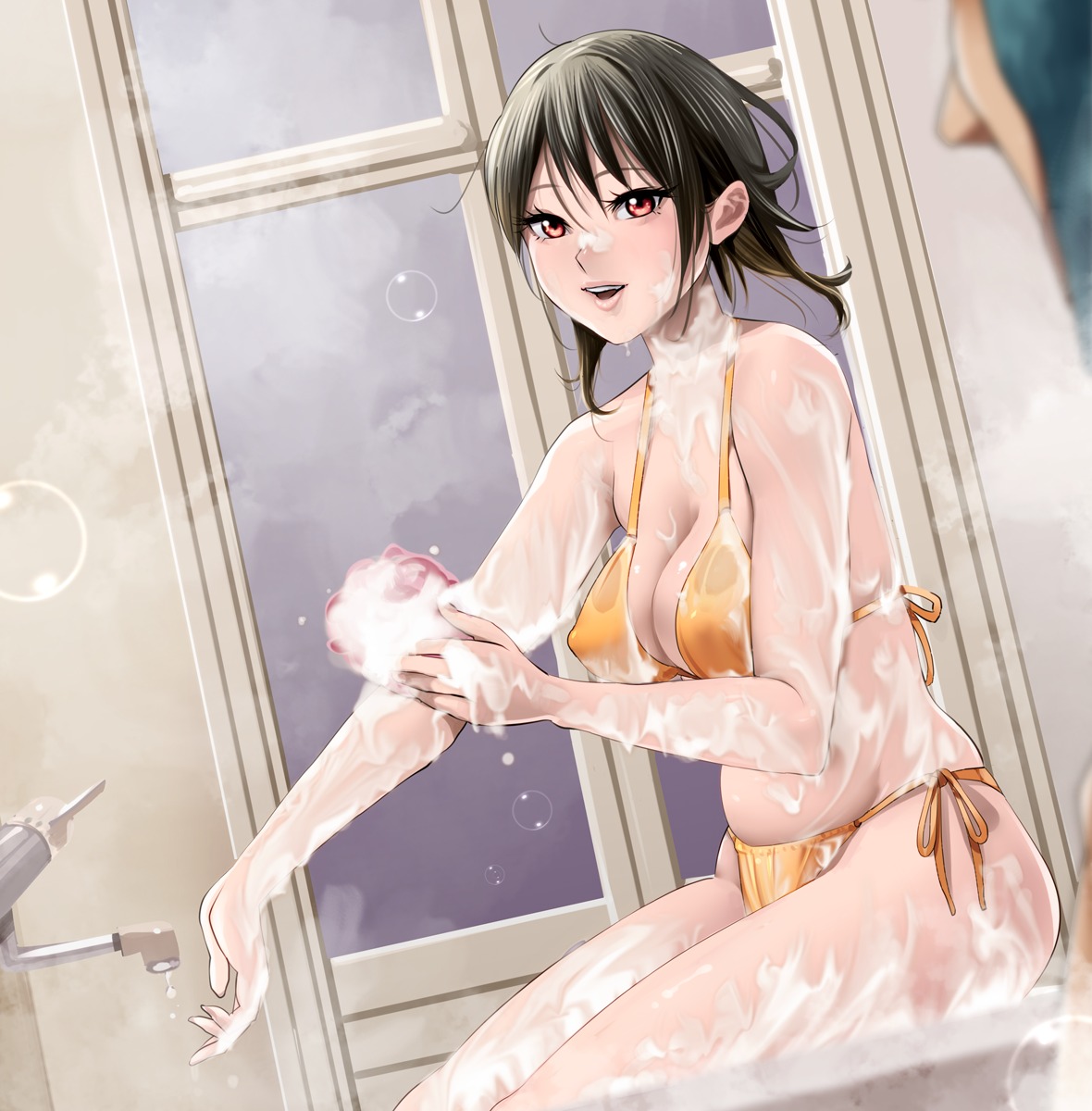 bathing bikini cleavage erect_nipples pao_(otomogohan) swimsuits wet