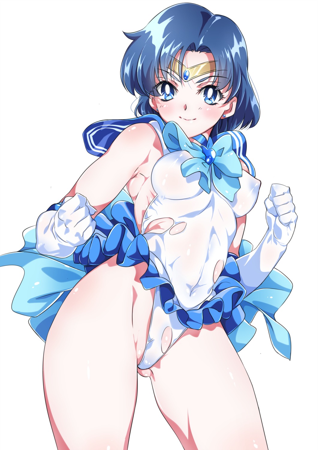 erect_nipples mizuno_ami niko_(tama) sailor_moon torn_clothes