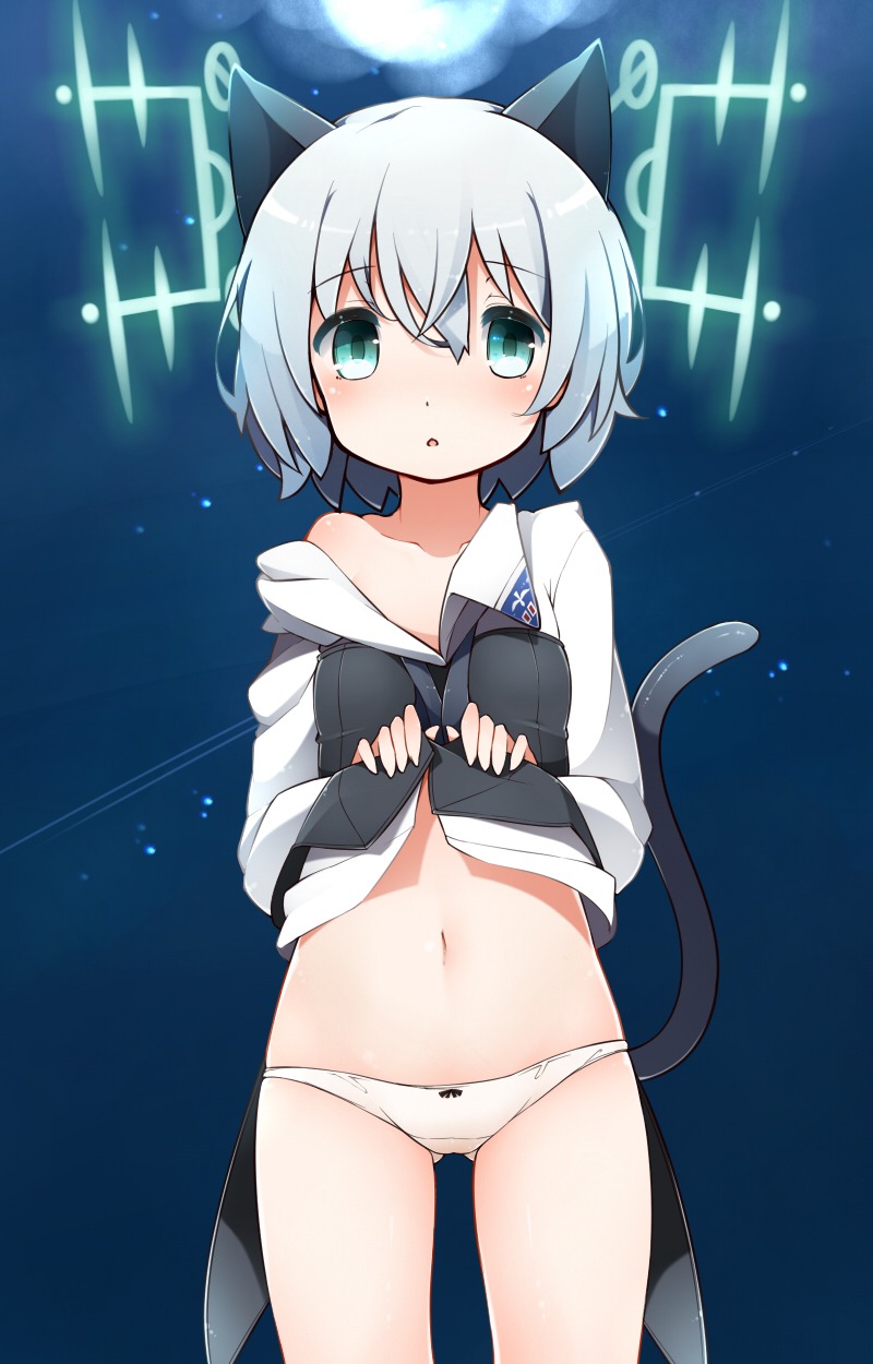 animal_ears kinakomoti loli nekomimi pantsu sanya_v_litvyak skirt_lift strike_witches tail