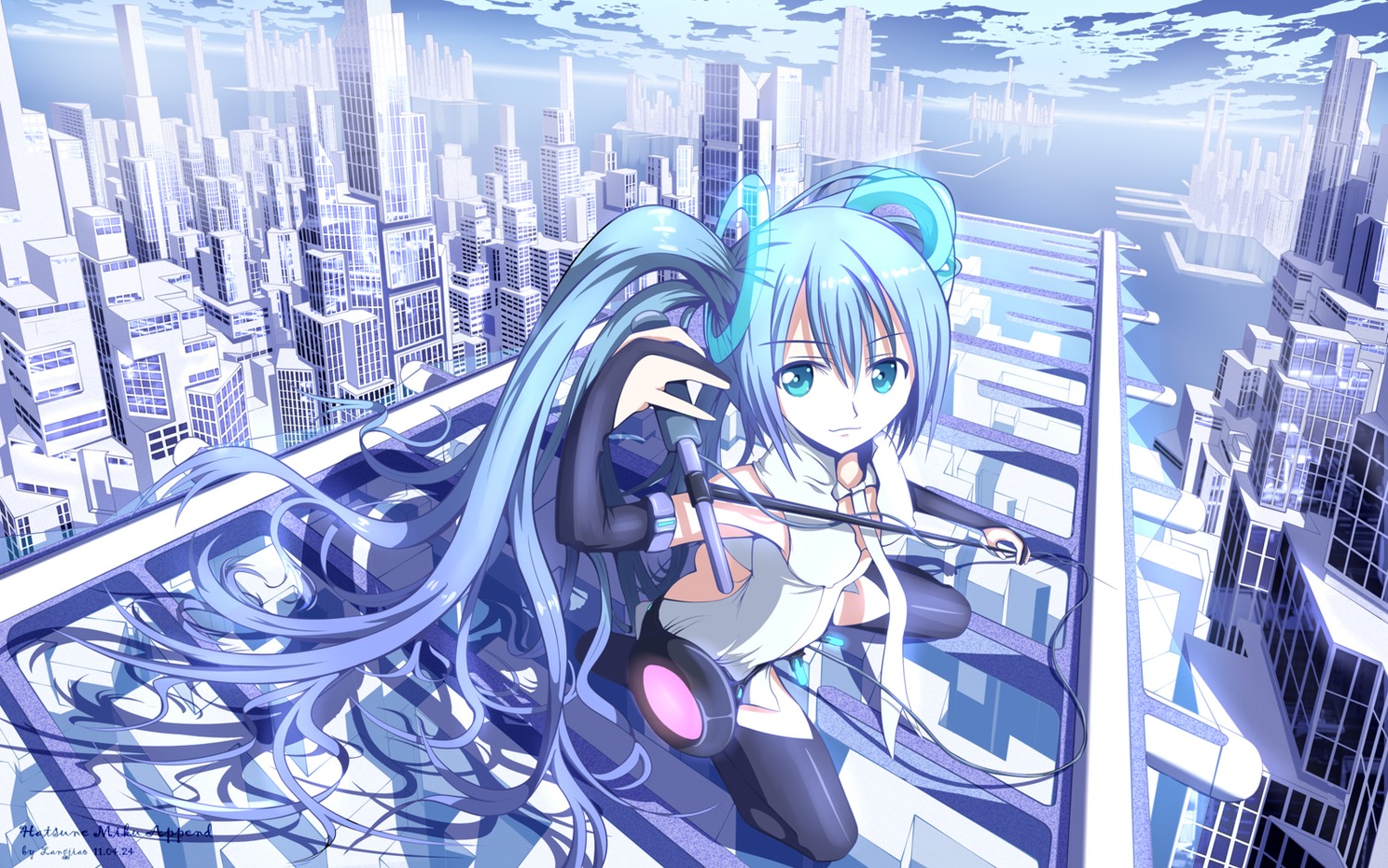 erect_nipples hatsune_miku langjiao miku_append nopan vocaloid vocaloid_append