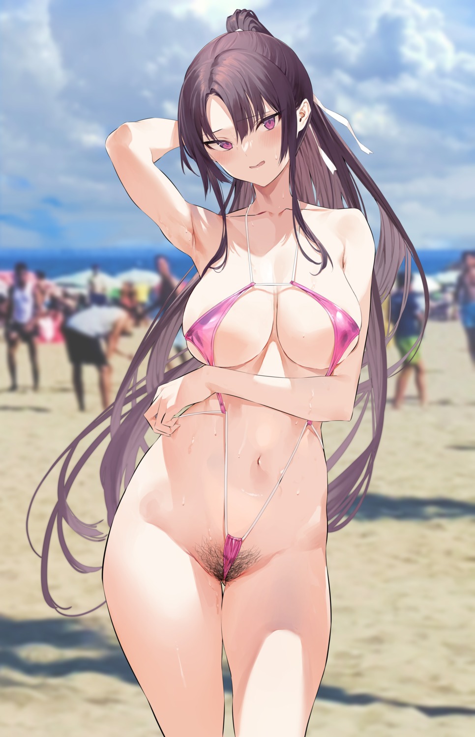 erect_nipples hiiragi_yuuichi photo pubic_hair sling_bikini swimsuits