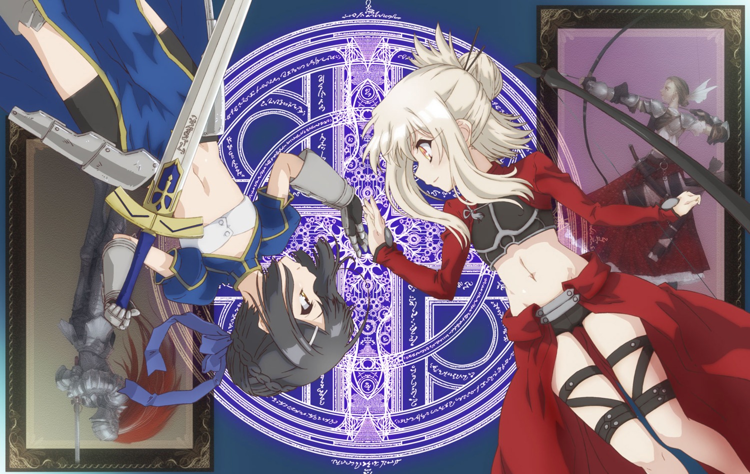 armor fate/kaleid_liner_prisma_illya fate/stay_night garter illyasviel_von_einzbern miyu_edelfelt sword