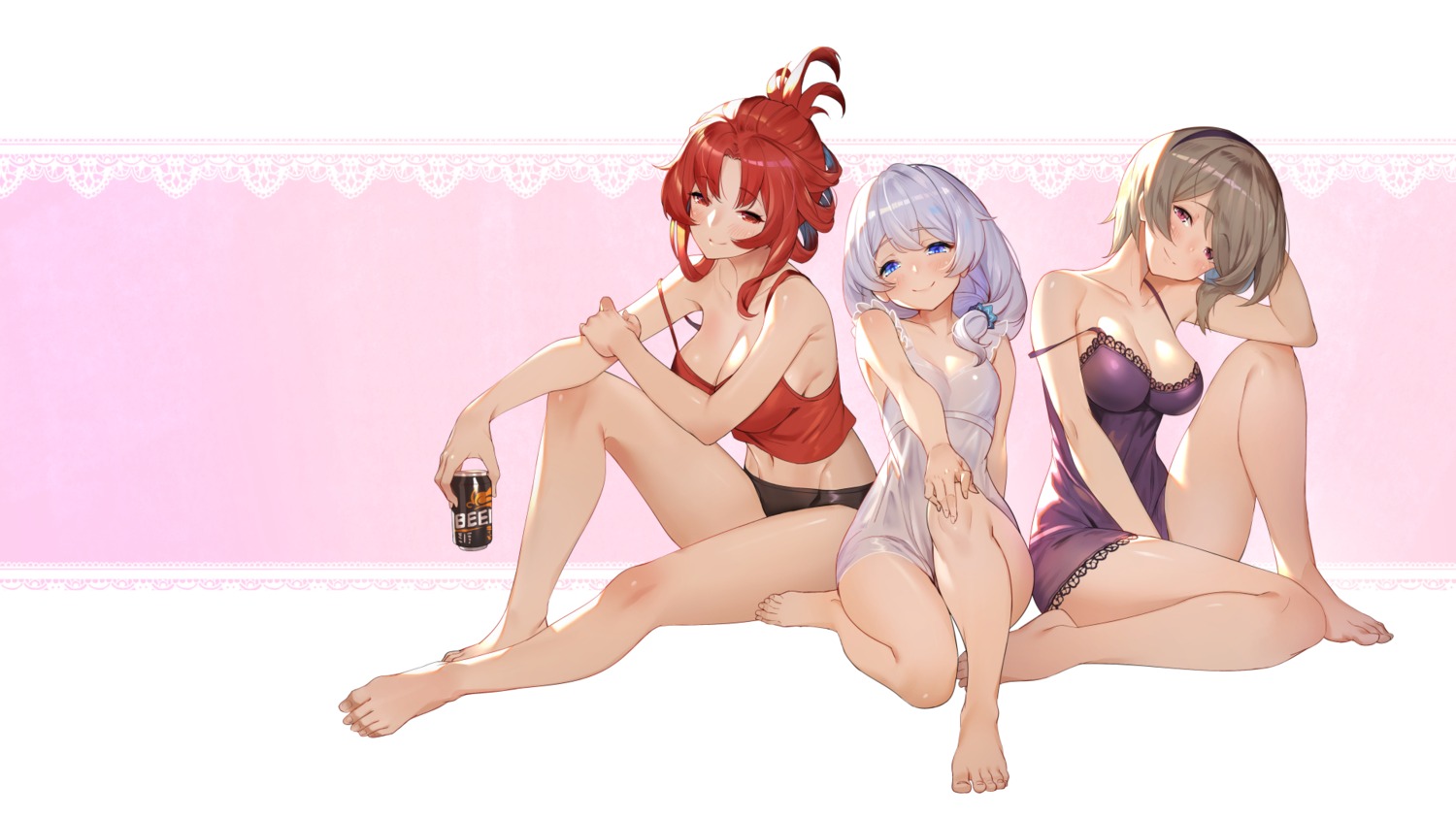 benghuai_xueyuan cleavage honkai_impact lingerie murata_himeko pantsu raijuu_(bakanara) rita_rossweisse theresa_apocalypse