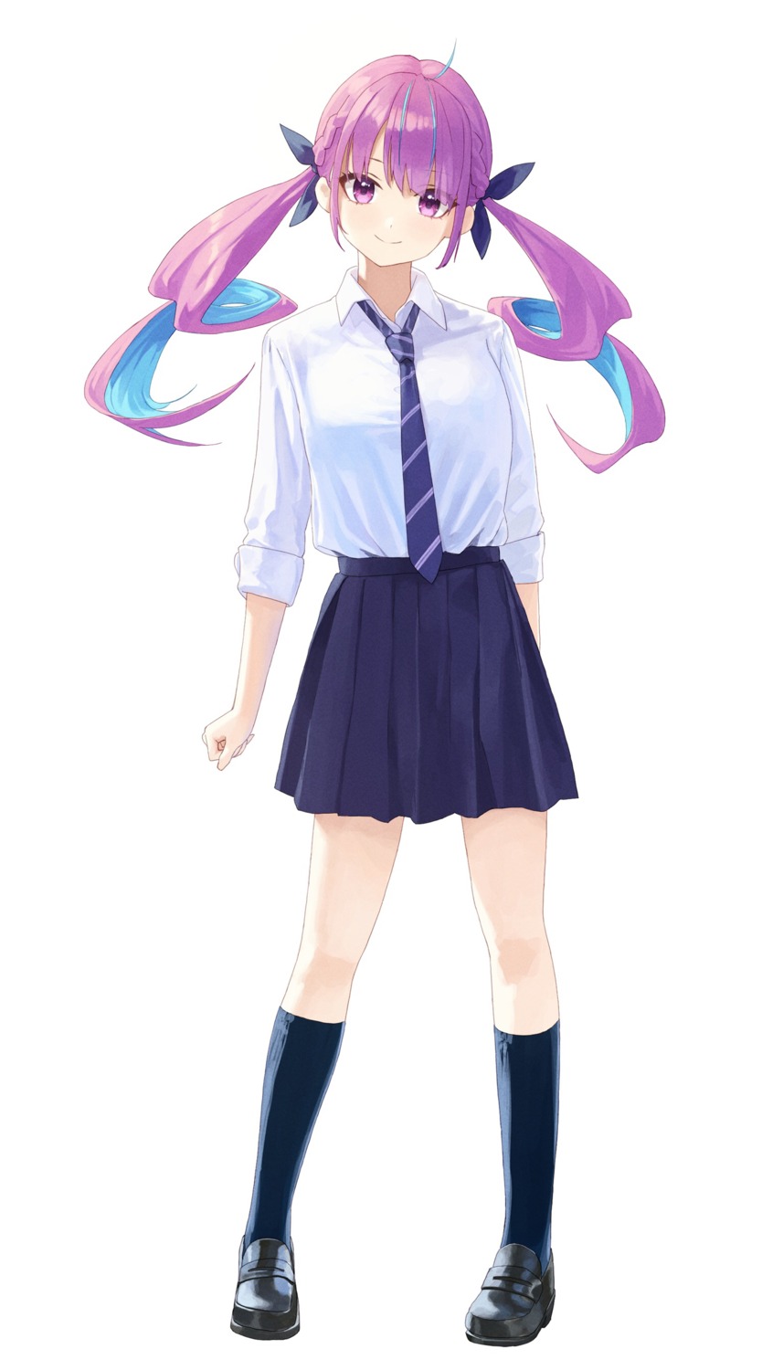 hololive maki_(makimaki) minato_aqua seifuku