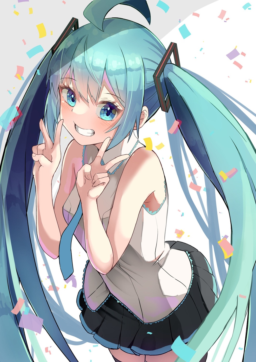 hatsune_miku tagme thighhighs vocaloid