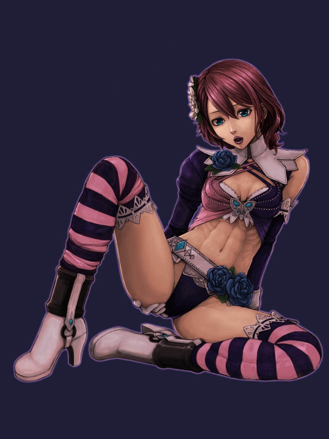 alisa_boskonovich cleavage ereka tekken thighhighs