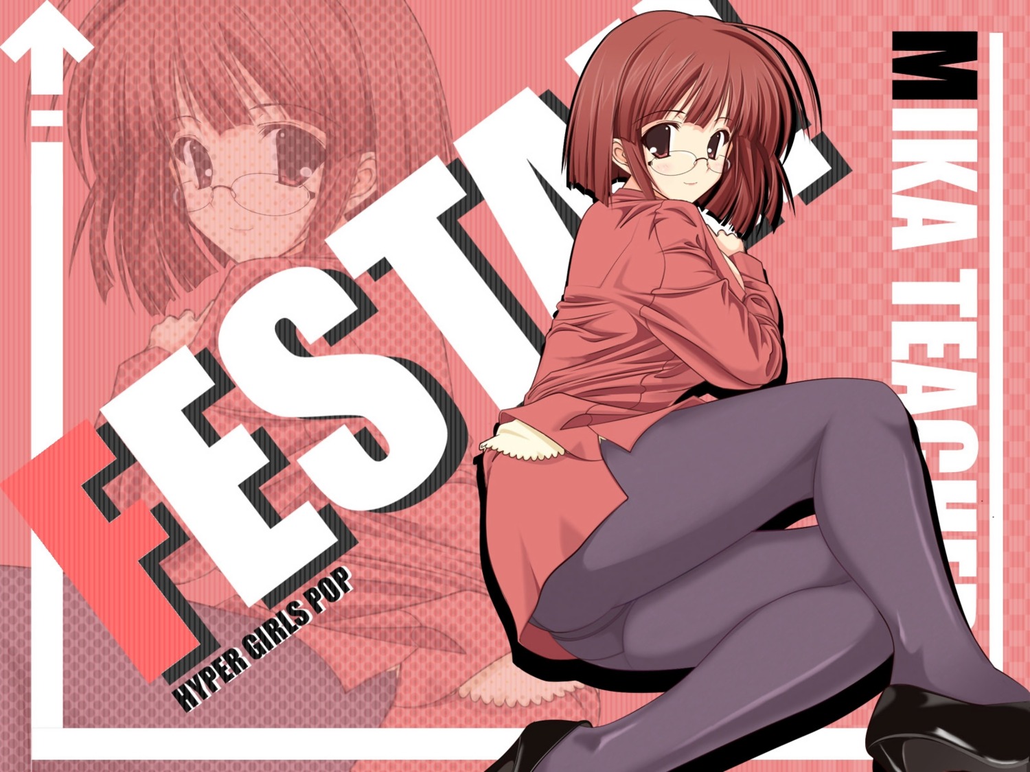 ass business_suit festa!!_-hyper_girls_pop- lass megane naturalton otonashi_mika pantsu pantyhose wallpaper