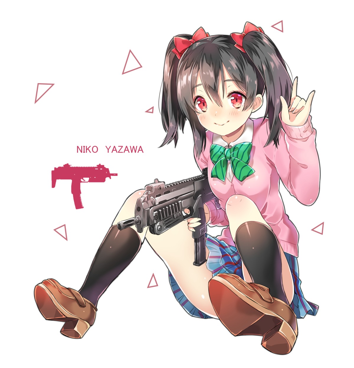 chitetan gun heels love_live! seifuku sweater yazawa_nico