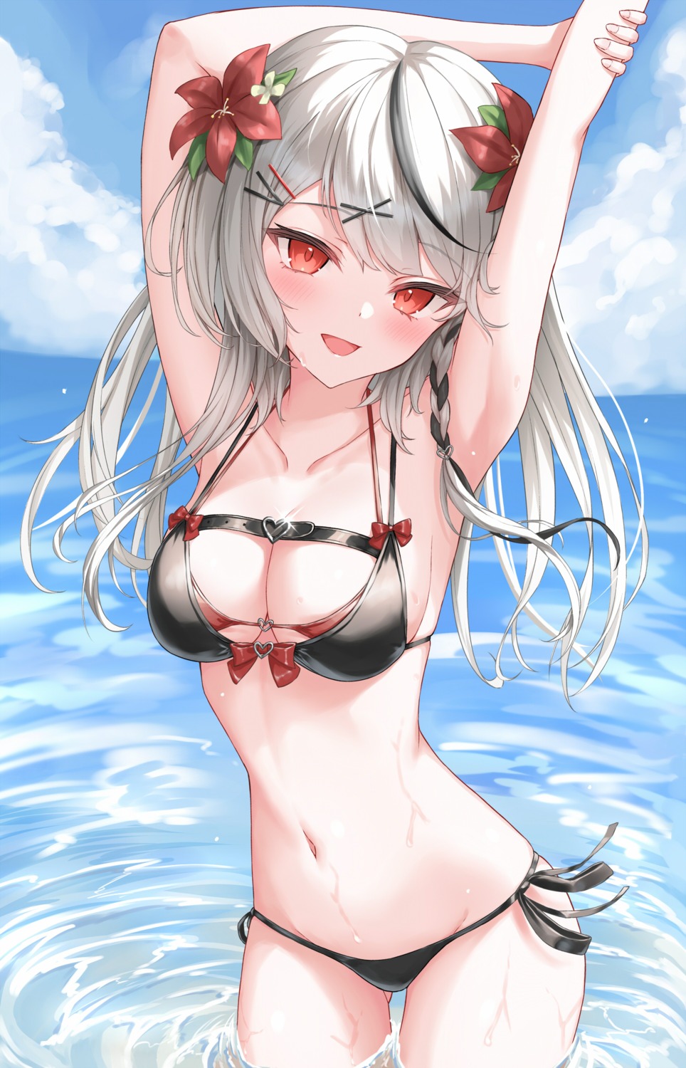 bikini hololive lis_111 sakamata_chloe swimsuits wet