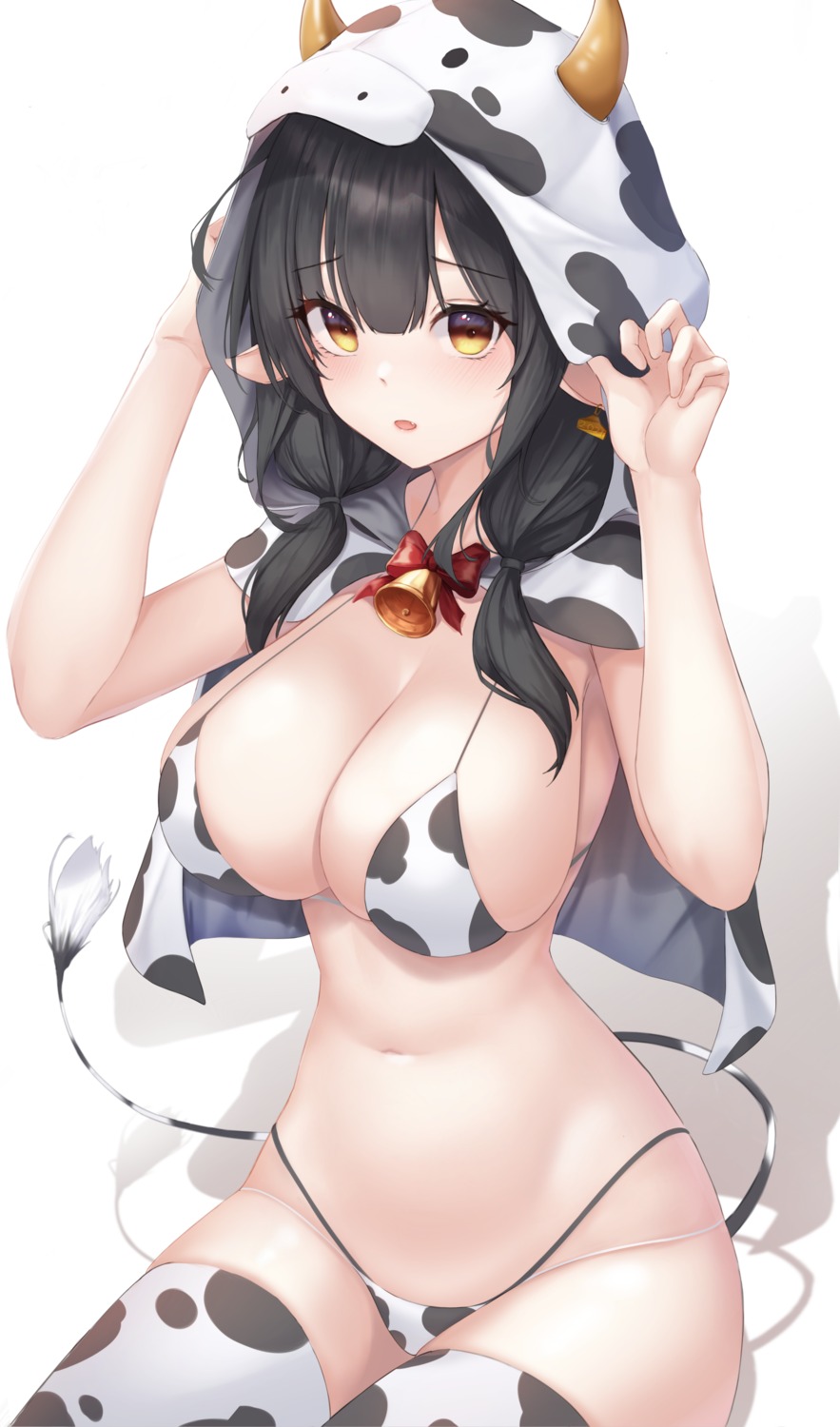 animal_ears bikini g_home horns swimsuits tail thighhighs