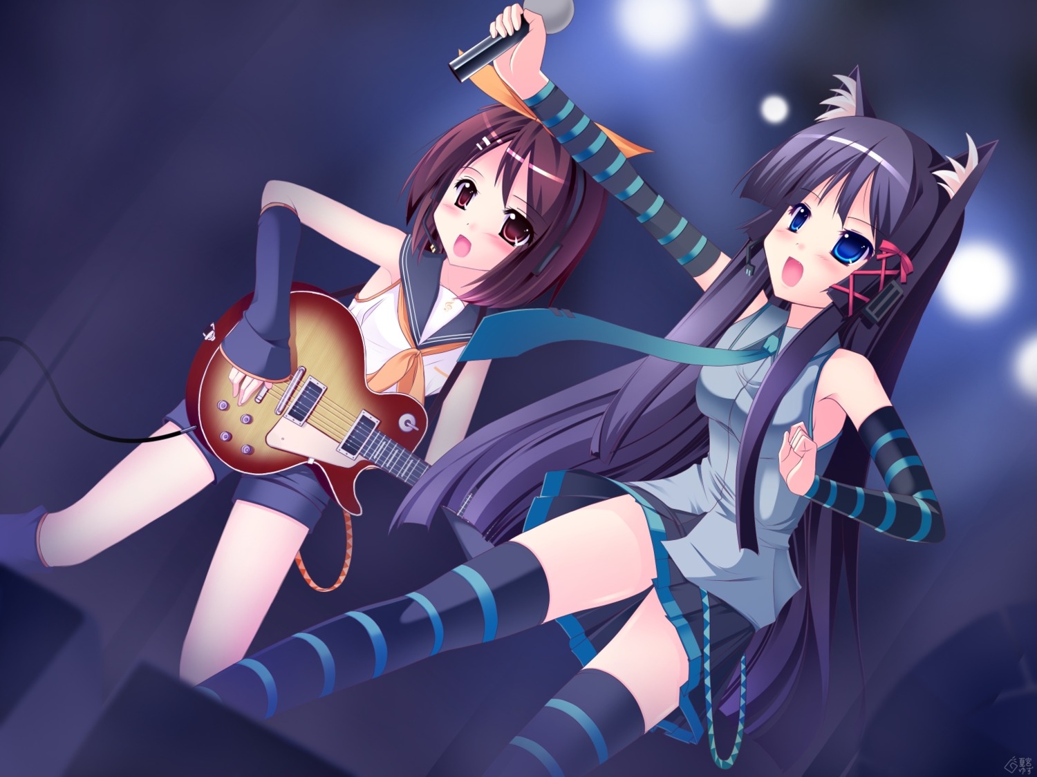 akiyama_mio animal_ears cosplay hirasawa_yui k-on! natsumiya_yuzu nekomimi vocaloid wallpaper