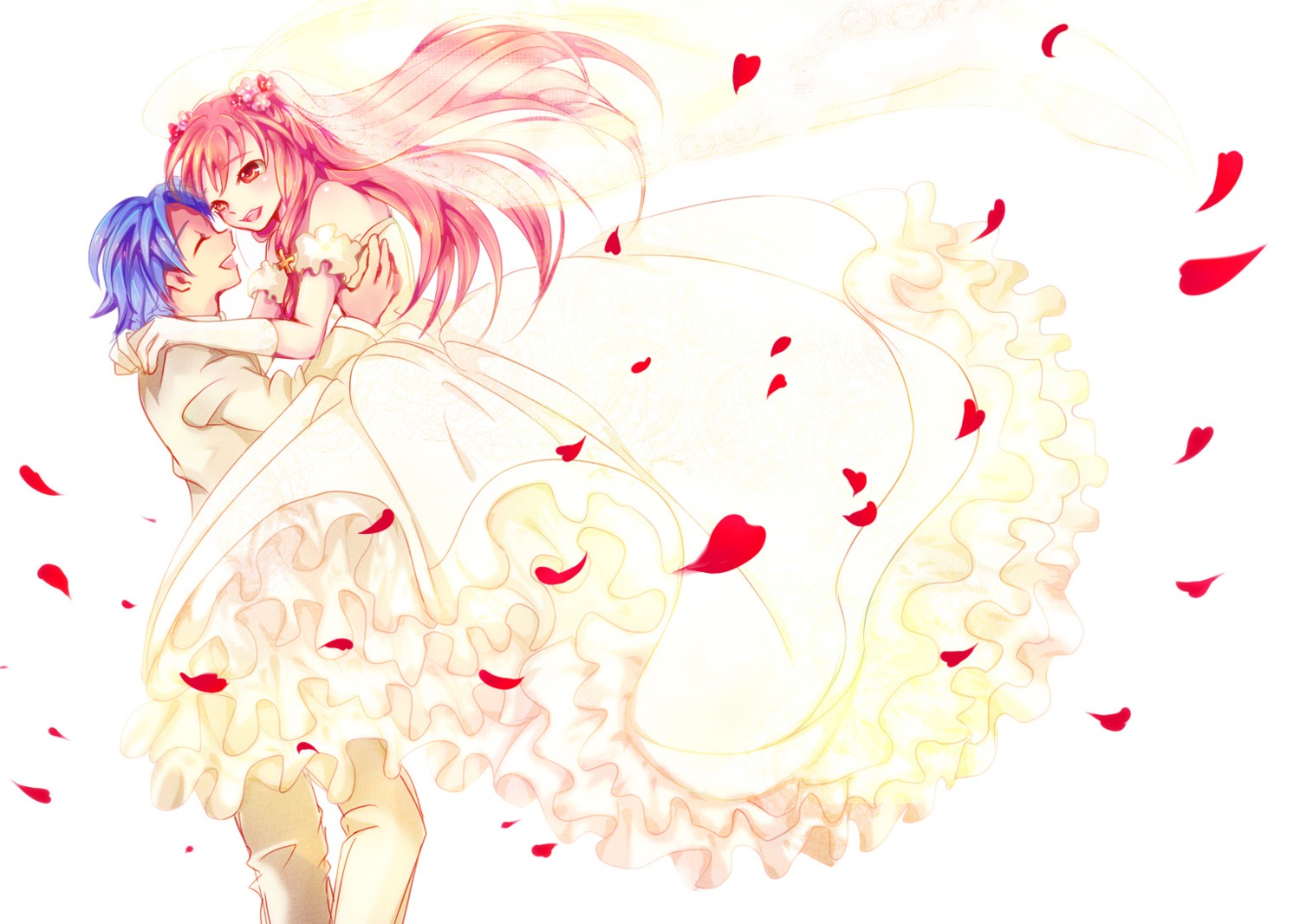 angel_beats! dress hinata_hideki wedding_dress yatsukiko yoshioka_yui