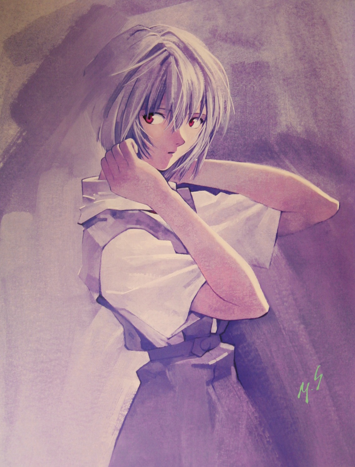 ayanami_rei neon_genesis_evangelion sadamoto_yoshiyuki seifuku