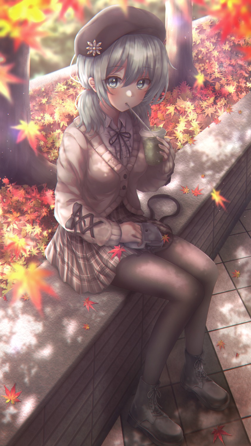 absent pantyhose seifuku skirt_lift sweater