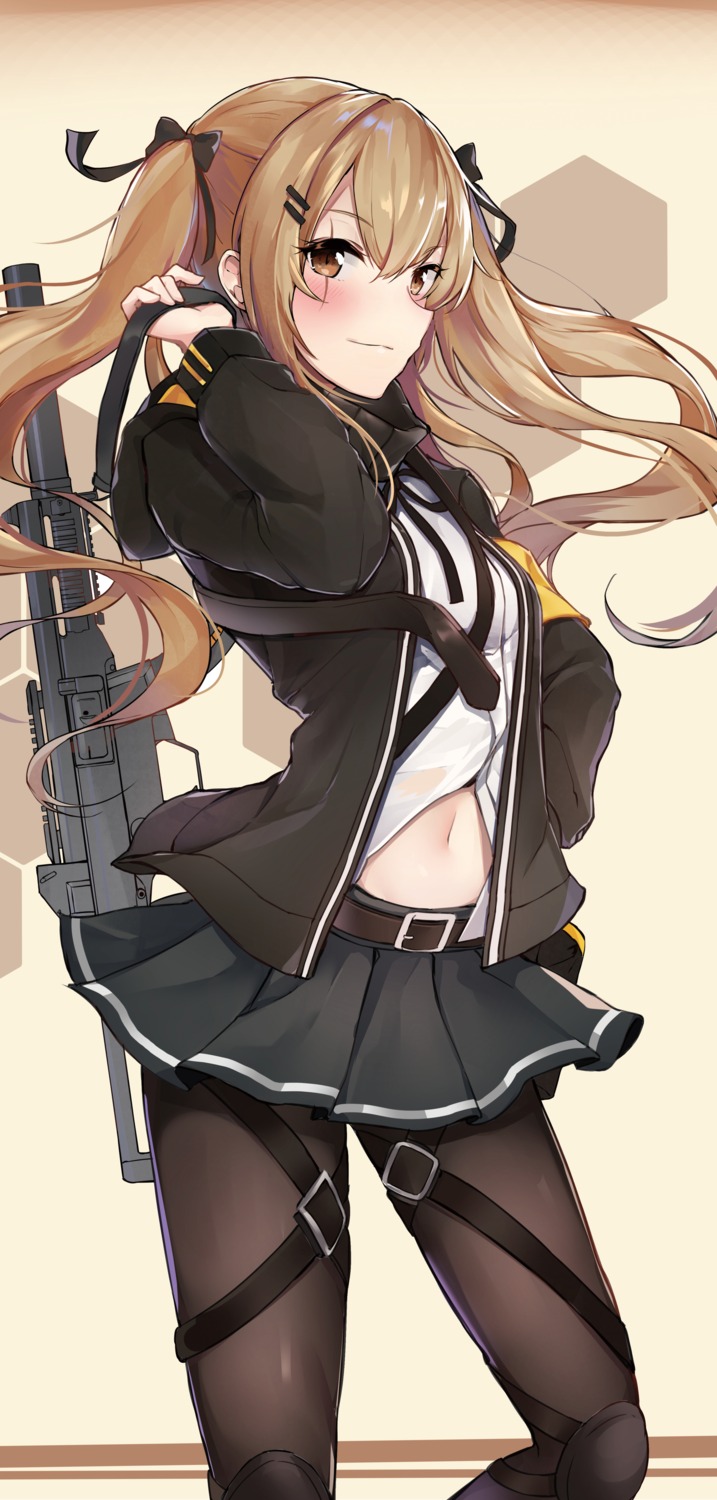 bada_(jksh5056) girls_frontline gun pantyhose seifuku ump9_(girls_frontline)