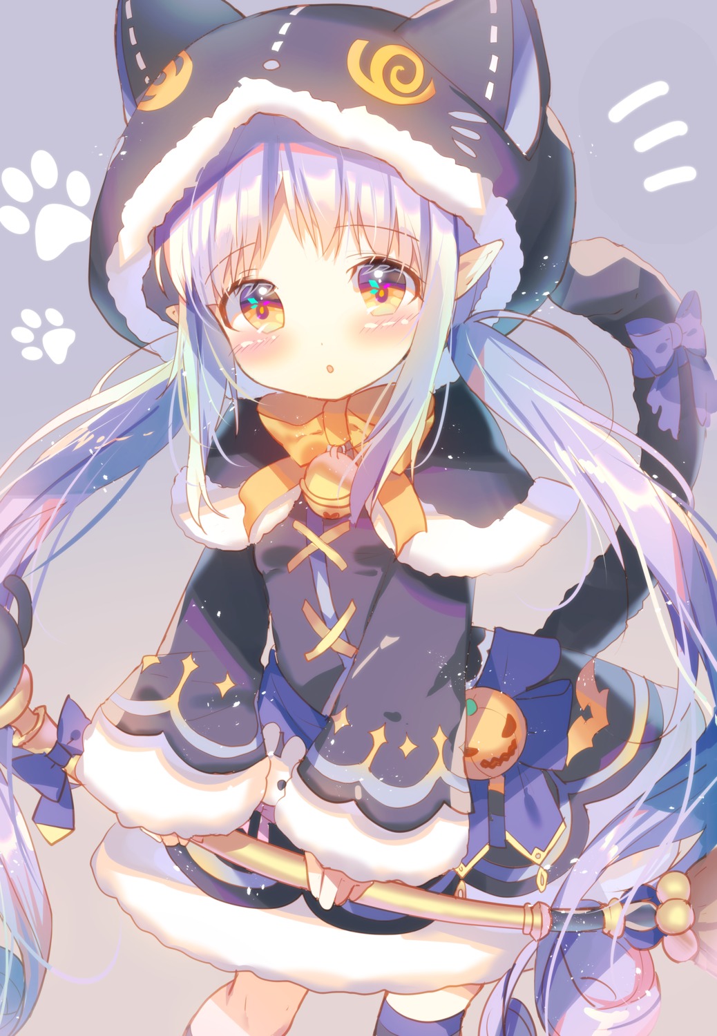 animal_ears halloween hikawa_kyouka nekomimi pointy_ears princess_connect! princess_connect!_re:dive rokomoko tail thighhighs